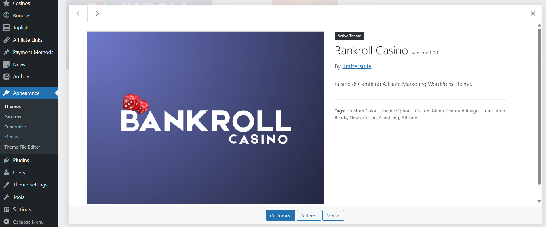 Update Theme Version